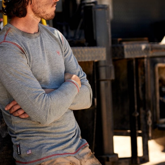 Ariat FR Shirt Mens Polartec Long Sleeve Baselayer  Heather Gray CAT 1 Size 4XL - Picture 16 of 16